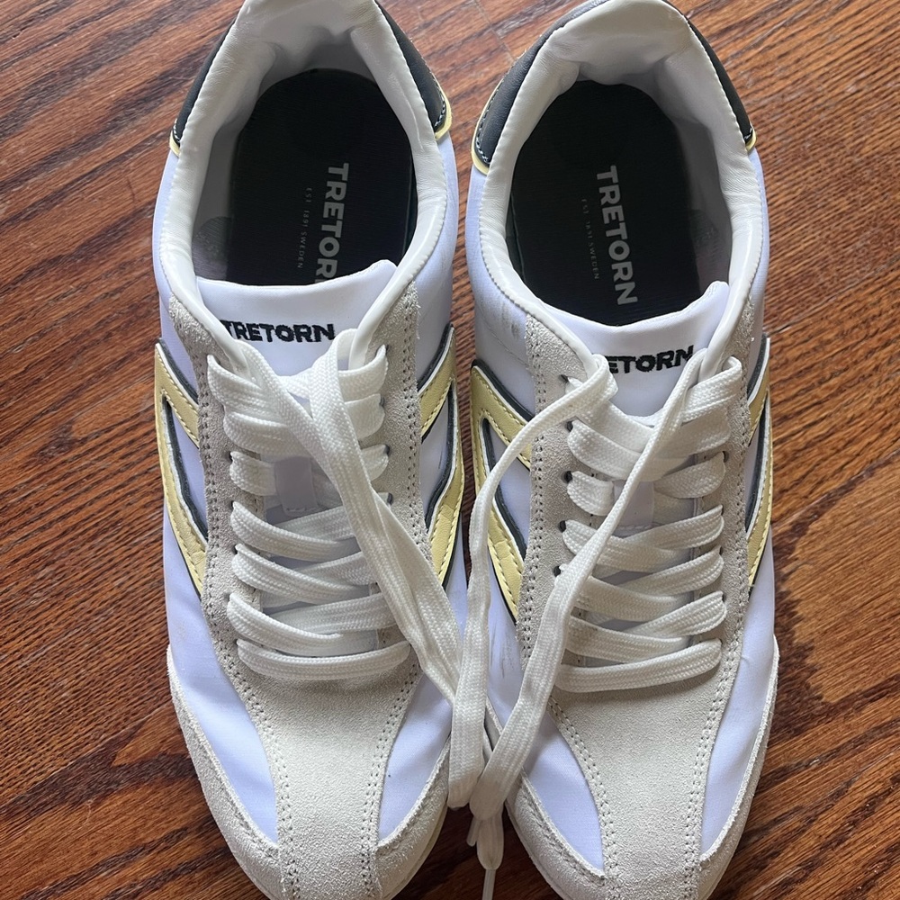 Tretorn Women’s White and Yellow Sneakers